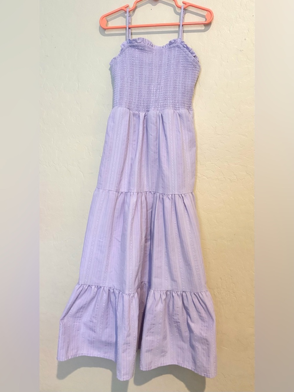 Art Class Lavender Tiered  Girls Smocked Summer Sundress- Size 6/7